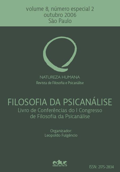 					Visualizar v. 8 n. especial 2 (2006): Filosofia da psicanálise
				